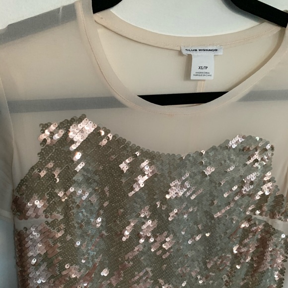 Club Monaco Semi Sheer & Sequin Blouse - Picture 3 of 3